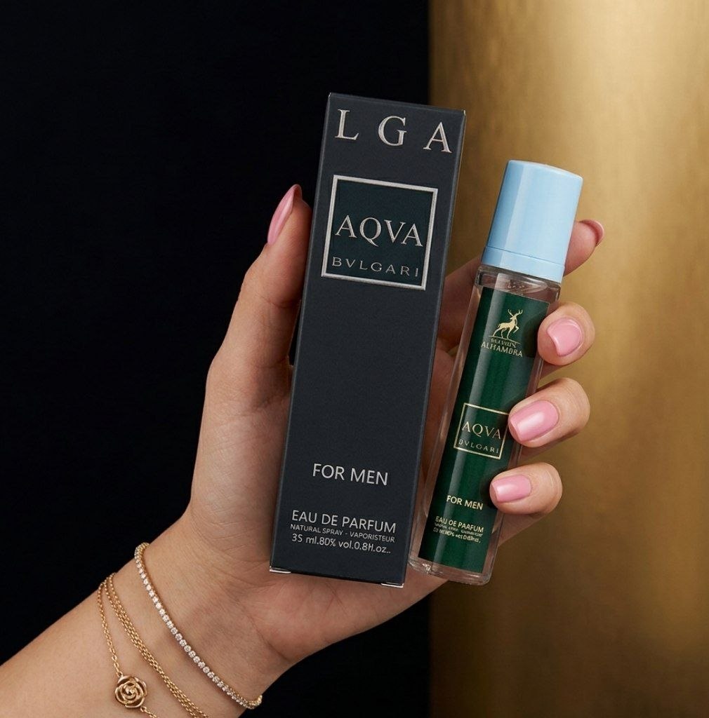 عطر جیبی ۳۵ میل آکوا بولگاری مِیسون الحمبرا (Aqva Bvlgari Pour Homme) – خنک، دریایی و پرفروش