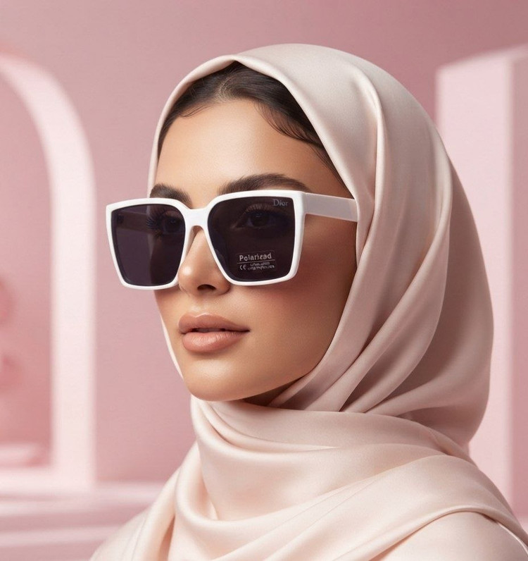 خرید عینک آفتابی زنانه و دخترانه مدل دیور (Dior) فریم سفید | عینک لاکچری با فیلتر UV400