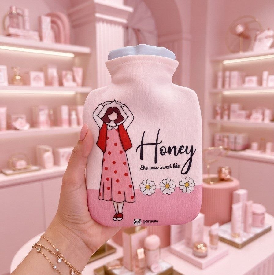 کيسه آب گرم مخملی مدل فانتزی طرح Honey